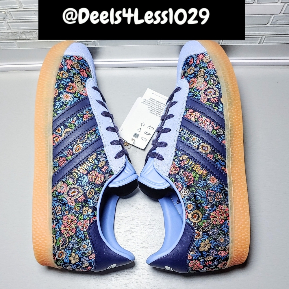 Adidas Gazelle X Liberty London Floral Womens Size 8/Kids 7 Violet Gum Brown - Picture 5 of 7
